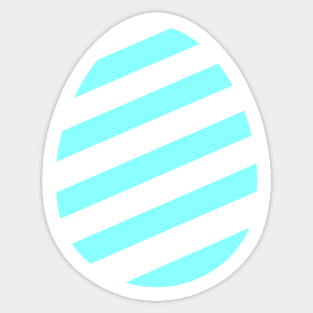 Easter egg white with blue lines Sticker